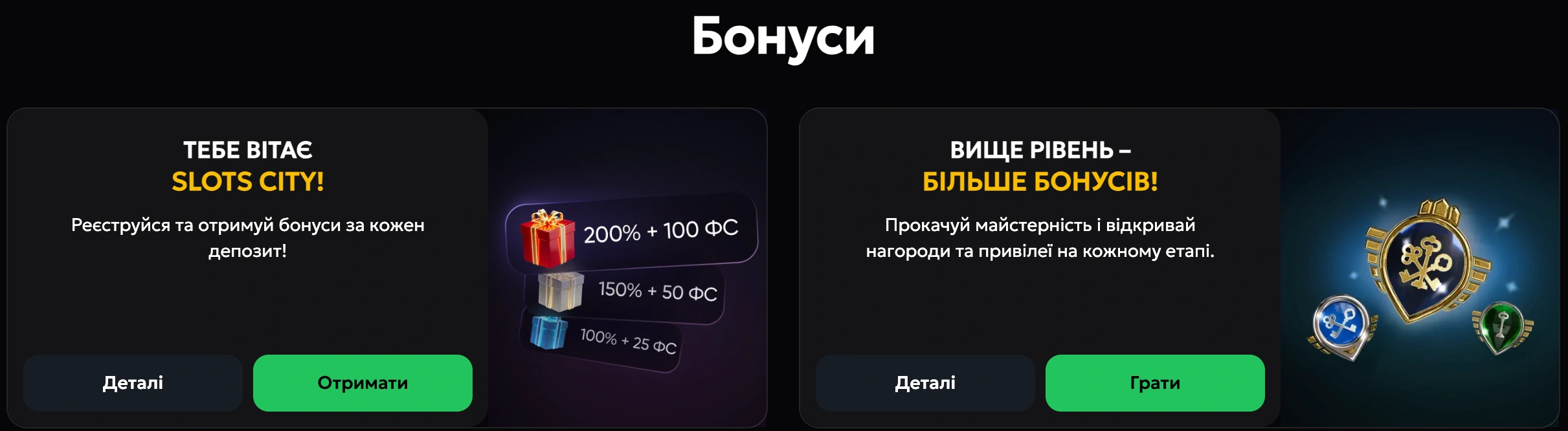 бонуси у казино слот сіті